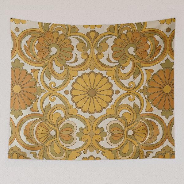 Item preview, India Rustic Pattern Botanical Floral Marine Farmhouse Textile designed and sold by ART ATTACK ZONE.