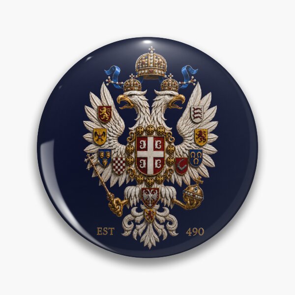 Item preview, Reconstructed Coat of Arms of Dušan’s Empire – Serbian Imperial Eagle designed and sold by SerwearStore.