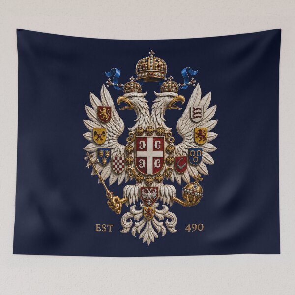 Item preview, Reconstructed Coat of Arms of Dušan’s Empire – Serbian Imperial Eagle designed and sold by SerwearStore.