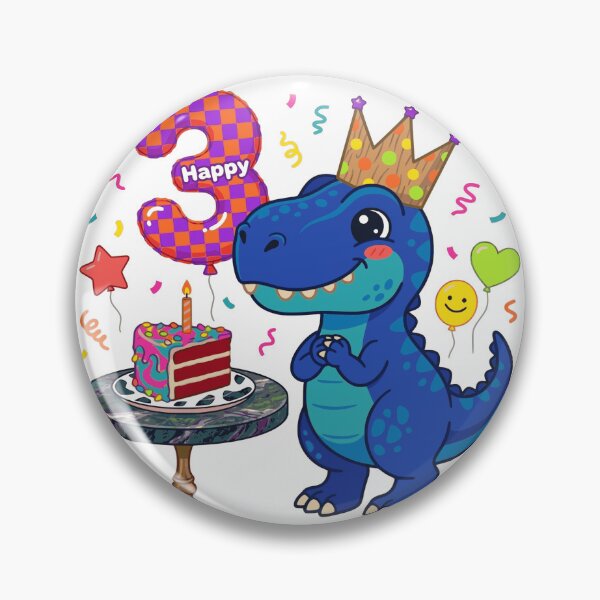 Item preview, Three REX blue dino 3rd birthday boy/girl gift dino lover designed and sold by Tronstell.