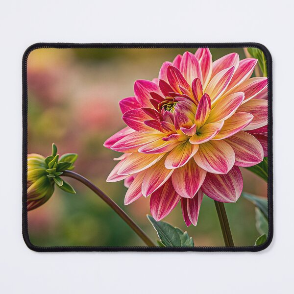 Item preview, Stunning Pink and Yellow Dahlia Flower. Macro Closeup in Bloom designed and sold by zozo-shop.