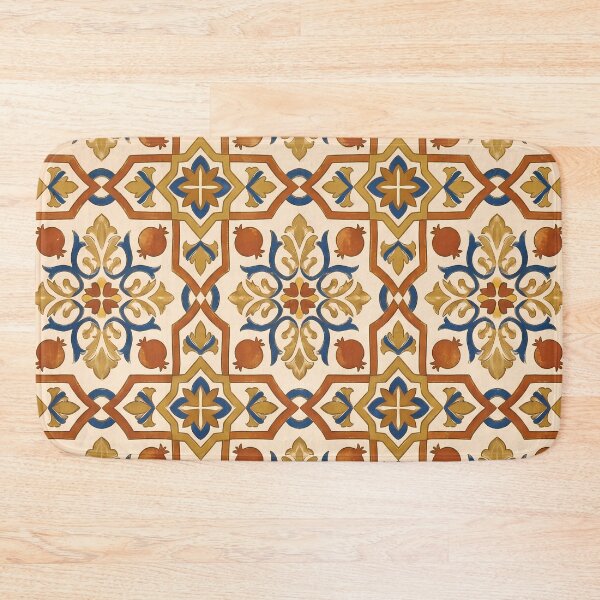 Item preview, Portugal Rustic Pattern Botanical Floral Marine Farmhouse Textile designed and sold by ART ATTACK ZONE.