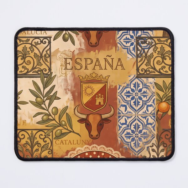 Item preview, España Spain Pattern Botanical Floral Marine Farmhouse Textile designed and sold by ART ATTACK ZONE.