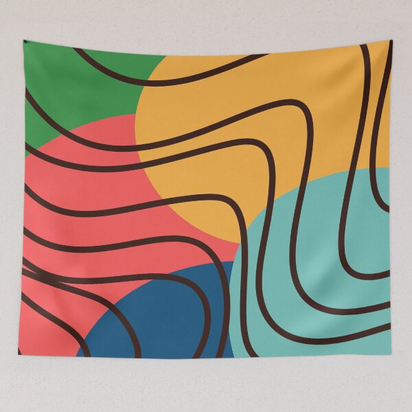 Item preview, Abstract Organic Lines Modern Color Block Geometric Design designed and sold by Volt Junkies.