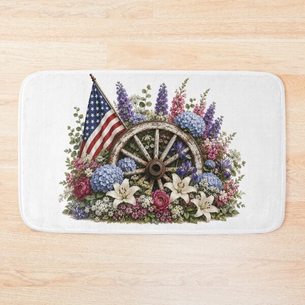 Item preview, Patriotic Floral Wagon Wheel Americana Design designed and sold by PetalGarden.
