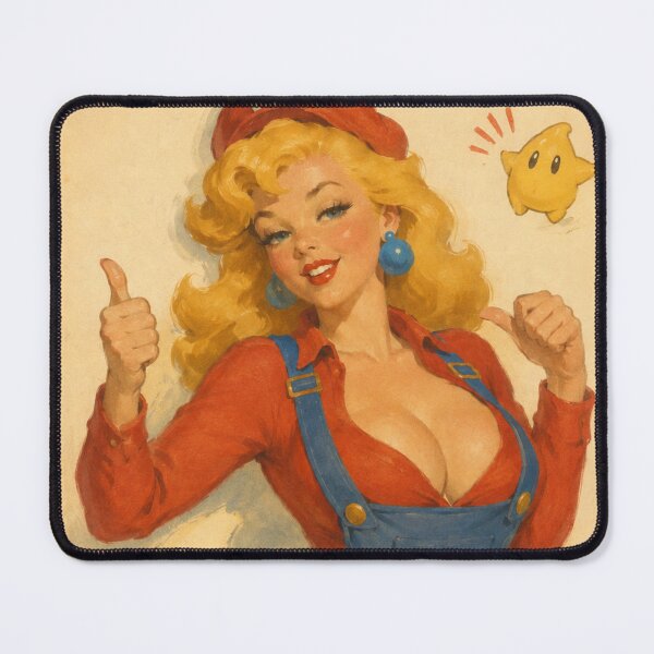 Item preview, Retro Plumber Princess Pinup designed and sold by Cosplayvintage.