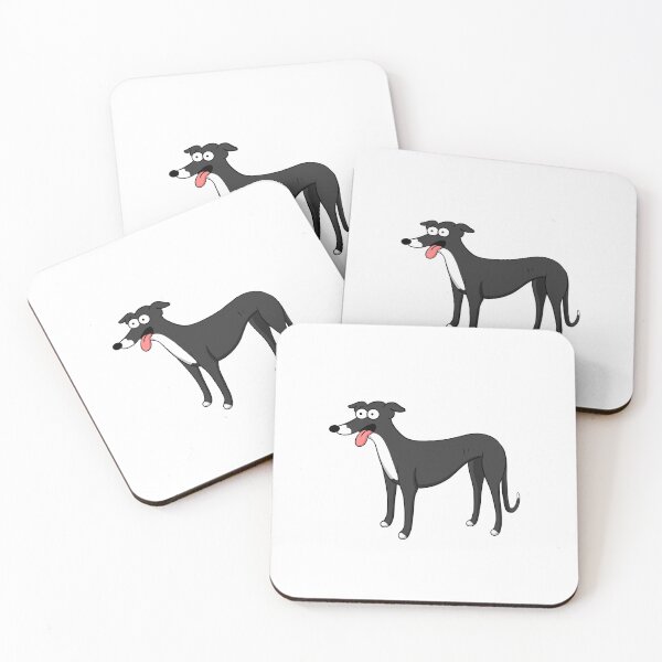 Item preview, Santa's Little Helper Style Black and White Hound designed and sold by Tessa Draws Stoof.