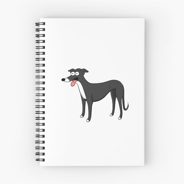 Item preview, Santa's Little Helper Style Black and White Hound designed and sold by Tessa Draws Stoof.