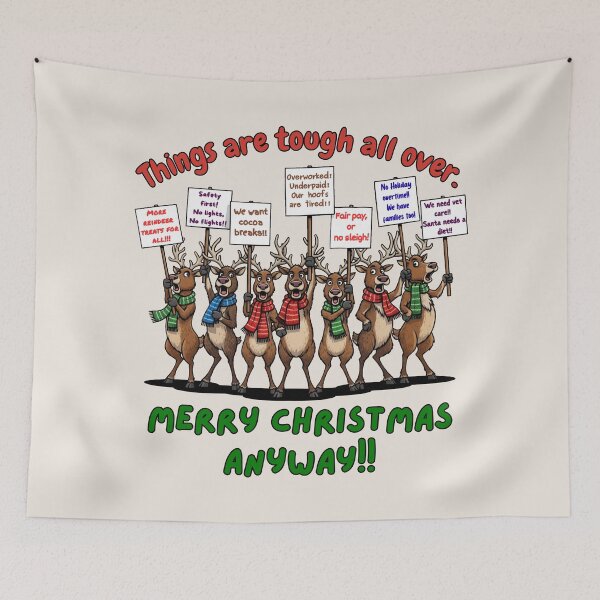 Item preview, Reindeer on Strike - Merry Christmas Anyway designed and sold by Marlette LLC.