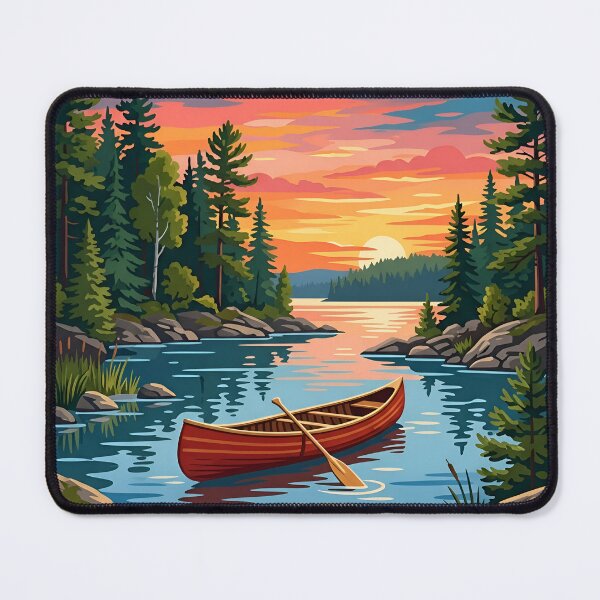 Item preview, Vintage Kawartha Lakes Ontario Canoe Poster designed and sold by Imaginationbeyond.