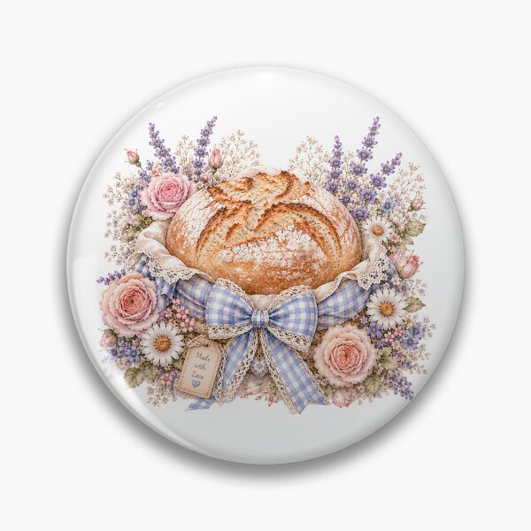 Item preview, Cottagecore Artisan Bread Basket | Rustic Sourdough & Floral Farmhouse Illustration designed and sold by looplandger.