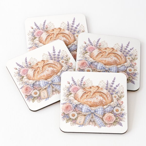 Item preview, Cottagecore Artisan Bread Basket | Rustic Sourdough & Floral Farmhouse Illustration designed and sold by looplandger.