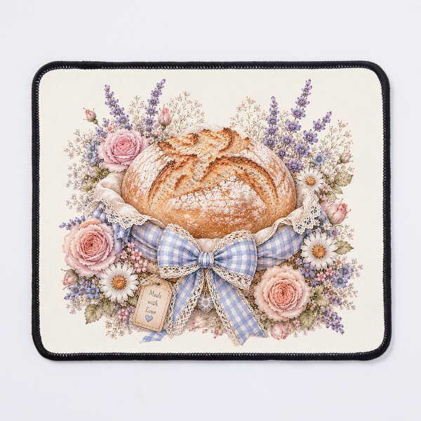 Item preview, Cottagecore Artisan Bread Basket | Rustic Sourdough & Floral Farmhouse Illustration designed and sold by looplandger.