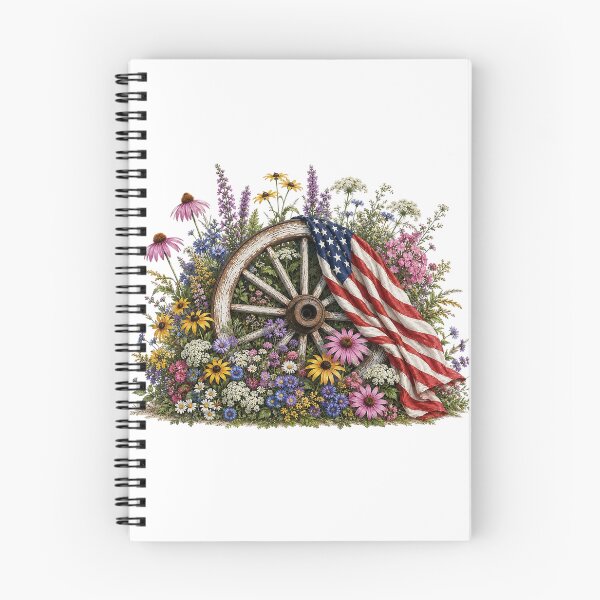 Item preview, Patriotic Floral Wagon Wheel Americana Design designed and sold by PetalGarden.