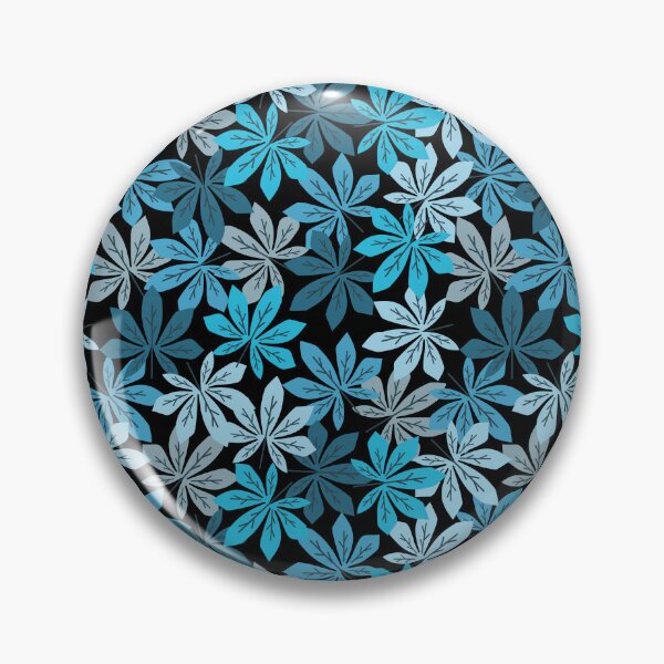 Item preview, Seamless Pattern of Blue Autumn Leaves on Black Background designed and sold by PowerAntShop.