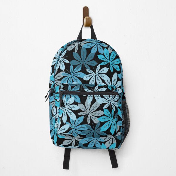 Item preview, Seamless Pattern of Blue Autumn Leaves on Black Background designed and sold by PowerAntShop.