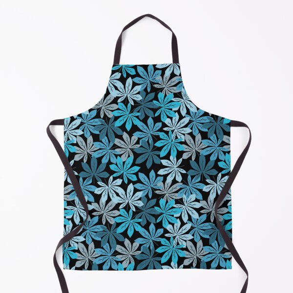 Item preview, Seamless Pattern of Blue Autumn Leaves on Black Background designed and sold by PowerAntShop.