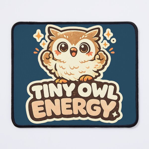 Item preview, Tiny Owl Energy Cute Baby Owl Shirt Small But Mighty Animal Meme Playful Bubble Typography Design designed and sold by Artistry in Motion by MADsrecreation.