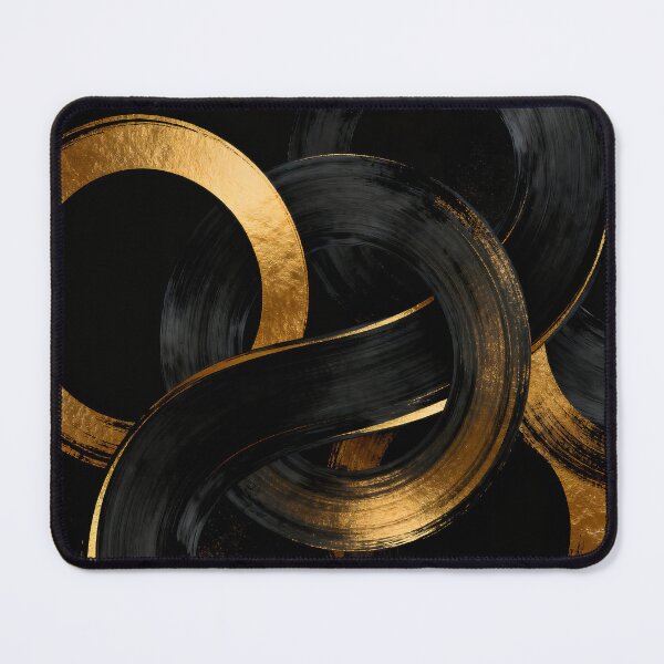 Item preview, Intertwined golden circles and arches - wall art - abstract art designed and sold by paulrommer.