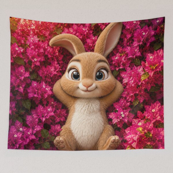 Item preview, Cute Bunny Among Pink Blossoms designed and sold by Rohan132.