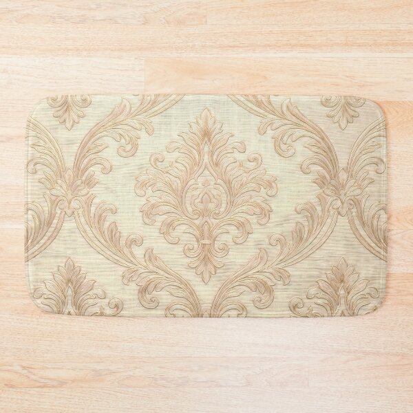 Item preview, Gold Silver Pattern Botanical Floral Marine Farmhouse Textile designed and sold by ART ATTACK ZONE.