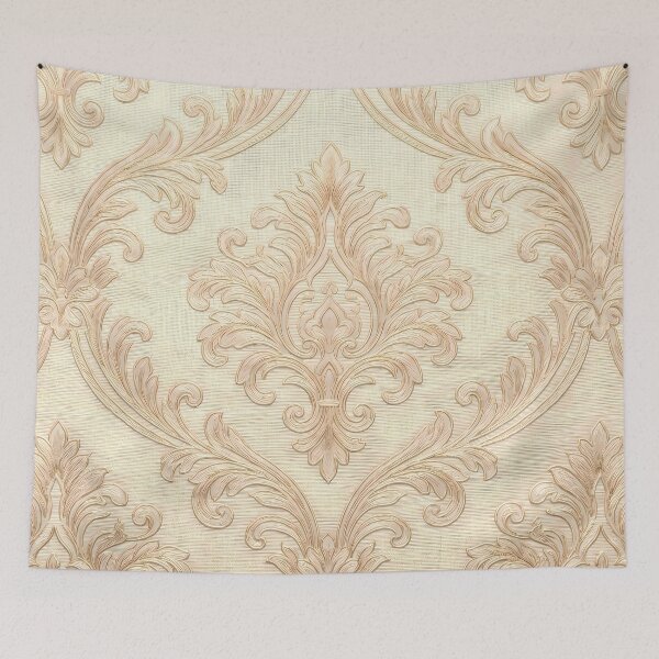 Item preview, Gold Silver Pattern Botanical Floral Marine Farmhouse Textile designed and sold by ART ATTACK ZONE.