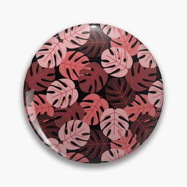 Item preview, Seamless Pattern of Pink Monstera Leaves on Black Background designed and sold by PowerAntShop.