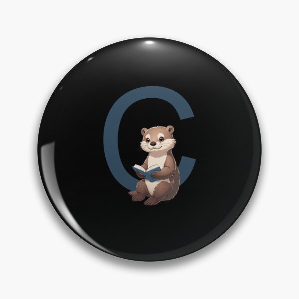 Item preview, Otter Reading Book Letter C designed and sold by Timowo Studio | Fine Line Wildlife Art & Modern Nature Graphics.