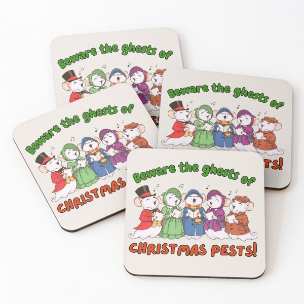 Item preview, Caroling Ghost Mice - Beware the Ghosts of Christmas Pests designed and sold by Marlette LLC.