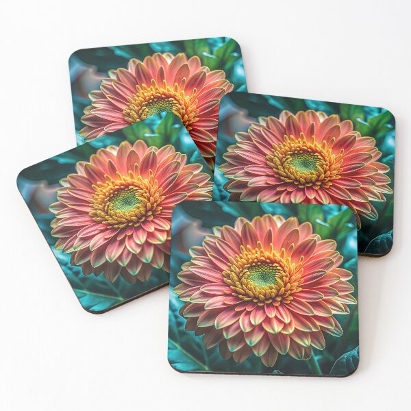 Item preview, Vibrant Orange Gerbera Daisy Close-Up with Teal Background designed and sold by zozo-shop.