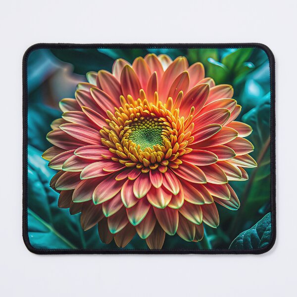 Item preview, Vibrant Orange Gerbera Daisy Close-Up with Teal Background designed and sold by zozo-shop.