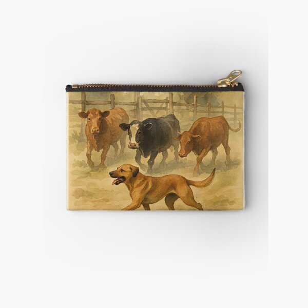 Item preview, Black Mouth Cur Herding Cattle Watercolor  designed and sold by RebelPawz.