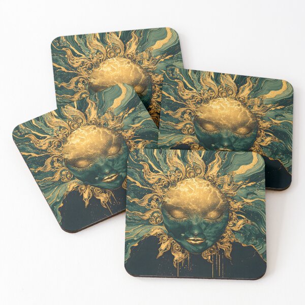 Item preview, Celestial sun face fluid digital art designed and sold by Checho30.