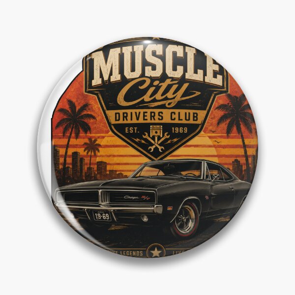 Item preview, 1969 Dodge Charger Muscle City Drivers Club Retro Muscle Car   designed and sold by Larrysamdesign.