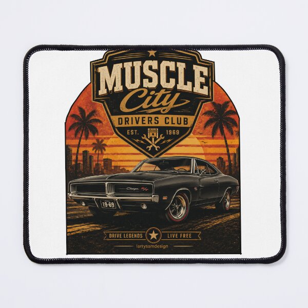 Item preview, 1969 Dodge Charger Muscle City Drivers Club Retro Muscle Car designed and sold by Larrysamdesign.