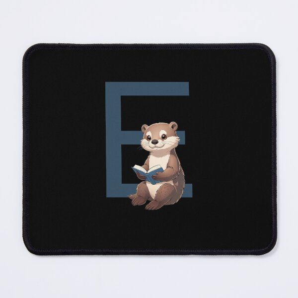 Item preview, Otter Reading Book Letter E designed and sold by Timowo Studio | Fine Line Wildlife Art & Modern Nature Graphics.