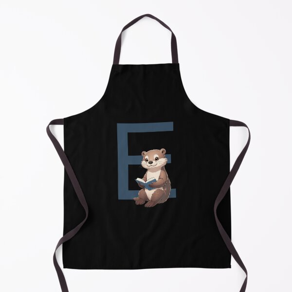 Item preview, Otter Reading Book Letter E designed and sold by Timowo Studio | Fine Line Wildlife Art & Modern Nature Graphics.