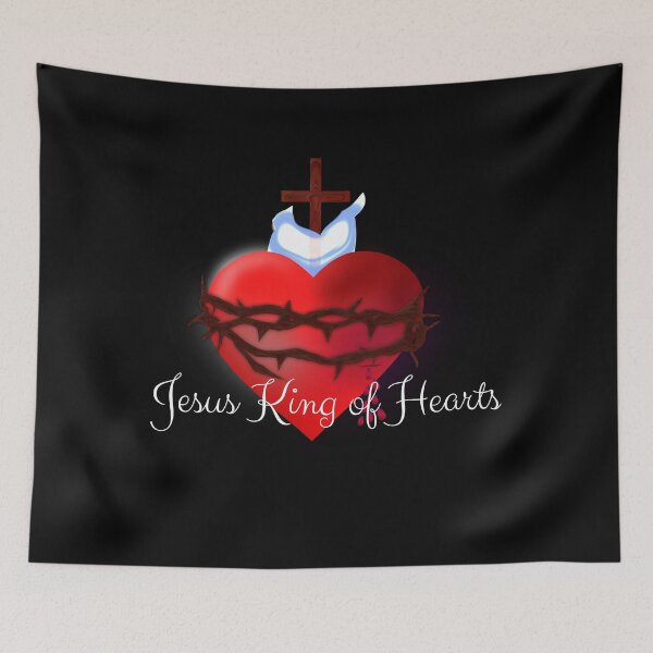 Item preview, Sacred Heart of Jesus King of Hearts Christian Art designed and sold by Kuzmier.
