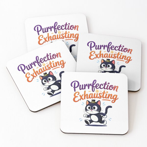 Item preview, Purrfection Is Exhausting Cat designed and sold by Canvas-Whispers.