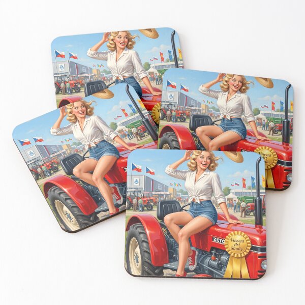 Item preview, Vintage Farm Pinup Girl on Red Tractor Wall Decor designed and sold by Vincent-68.