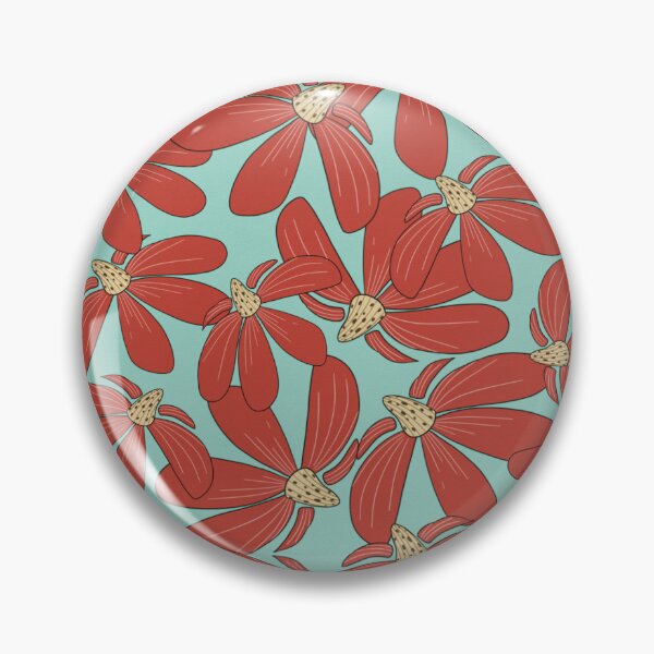 Item preview, Intense Floral red bloom - Aqua Background  designed and sold by Fiorart Studio .