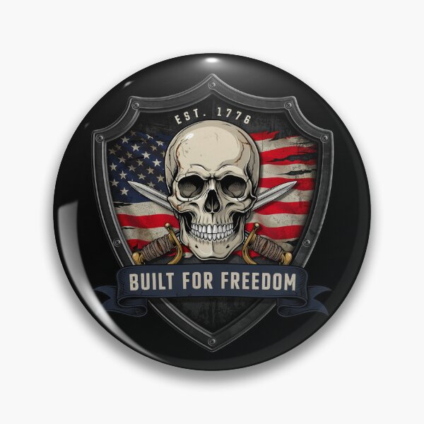 Item preview, Built for Freedom Skull Shield designed and sold by OldGloryForge.