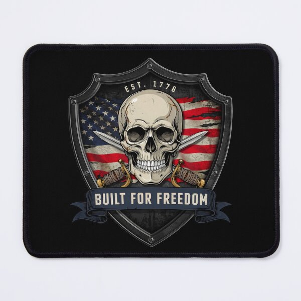 Item preview, Built for Freedom Skull Shield designed and sold by OldGloryForge.