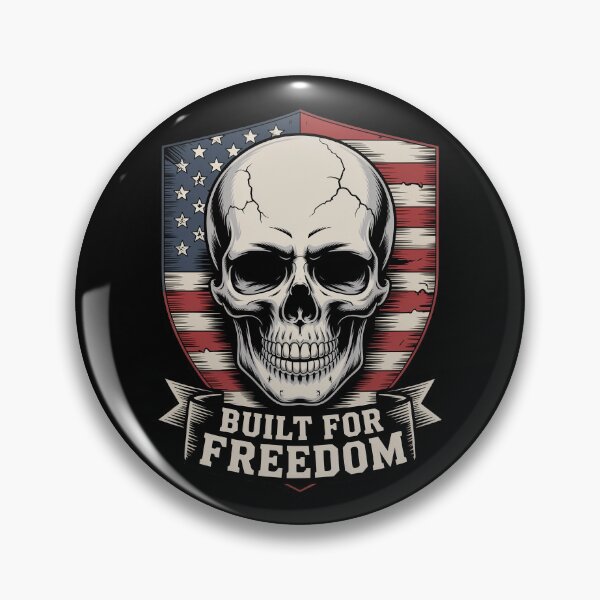 Item preview, Built for Freedom Skull Flag Shield designed and sold by OldGloryForge.