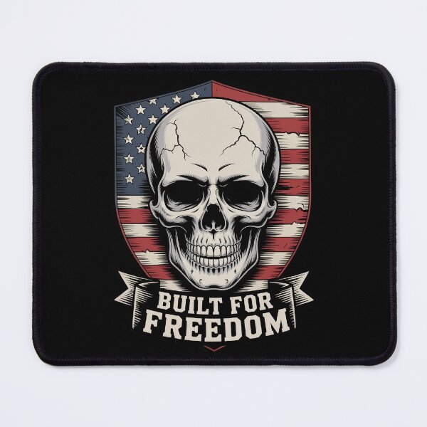 Item preview, Built for Freedom Skull Flag Shield designed and sold by OldGloryForge.