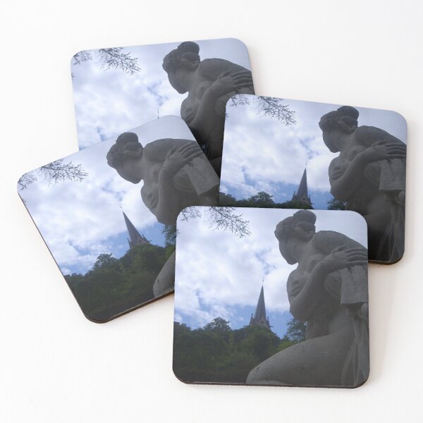Item preview, Photo of a statue of a woman observing a castle designed and sold by GreatShinigami.