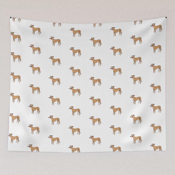 Item preview, Santa's Little Helper Style Brindle Hound designed and sold by Tessa Draws Stoof.