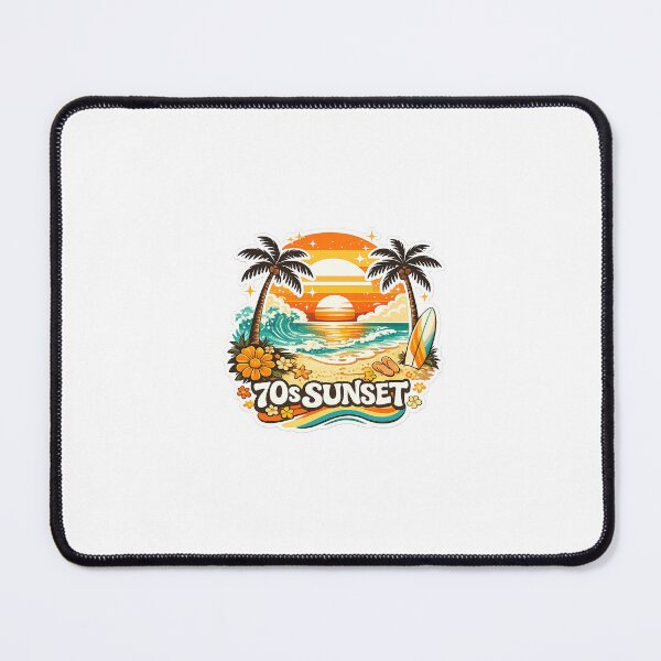 Item preview, Vintage 70s Sunset Beach Sticker | Retro Tropical Palm Tree Ocean Aesthetic Die Cut Sticker designed and sold by Fill Dreams Studio.