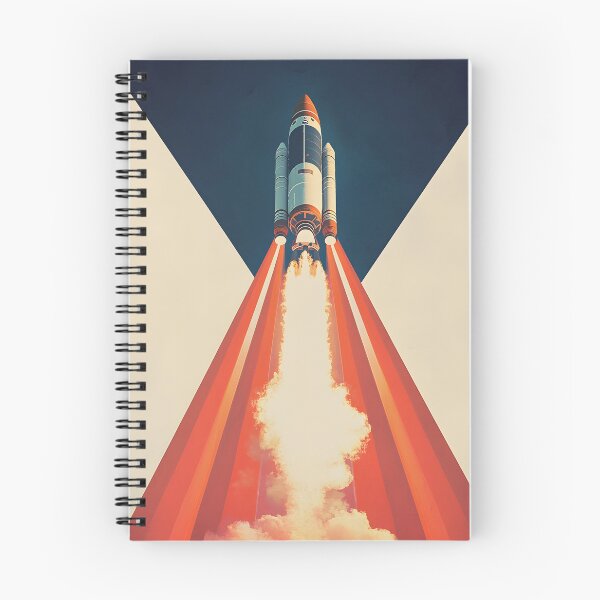 Item preview, Retro sci-fi rocket blast off illustration designed and sold by Checho30.