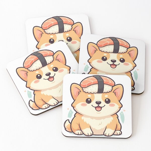 Item preview, Cute Kawaii Sushi Corgi Dog Sticker designed and sold by YALLABUY.